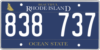 RI license plate 838737