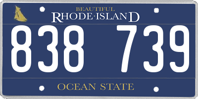 RI license plate 838739