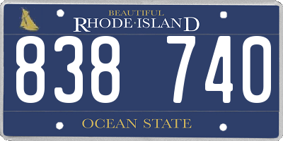 RI license plate 838740