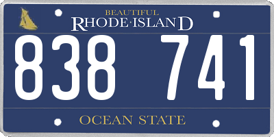 RI license plate 838741