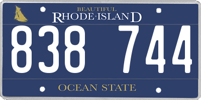 RI license plate 838744