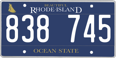 RI license plate 838745