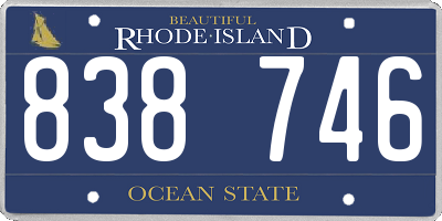 RI license plate 838746