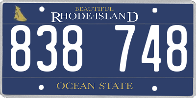 RI license plate 838748