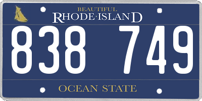 RI license plate 838749