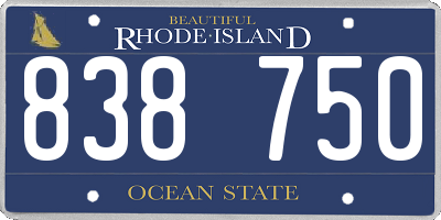 RI license plate 838750