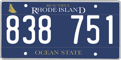 RI license plate 838751