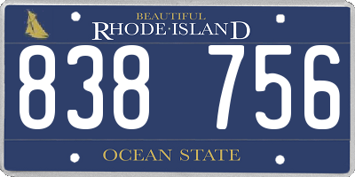 RI license plate 838756