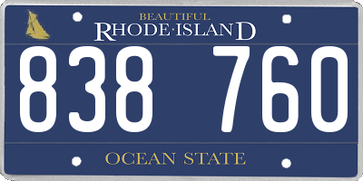 RI license plate 838760