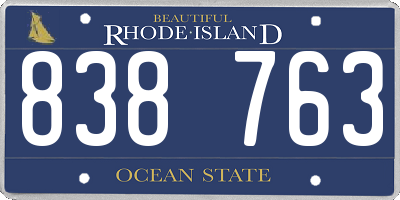 RI license plate 838763