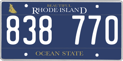 RI license plate 838770