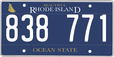 RI license plate 838771