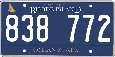 RI license plate 838772