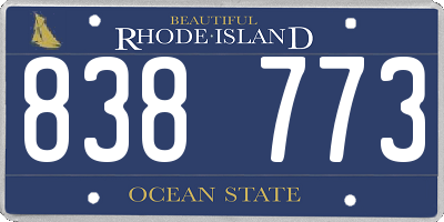 RI license plate 838773