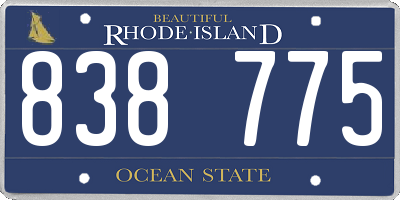 RI license plate 838775