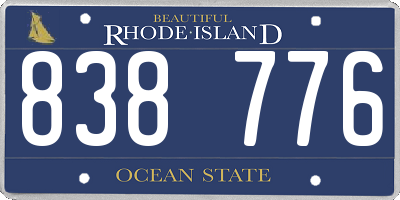 RI license plate 838776