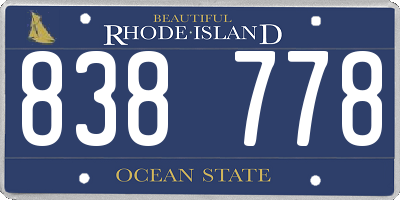 RI license plate 838778