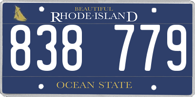 RI license plate 838779