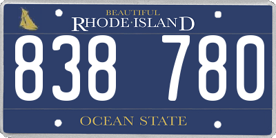 RI license plate 838780