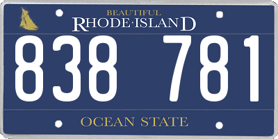 RI license plate 838781