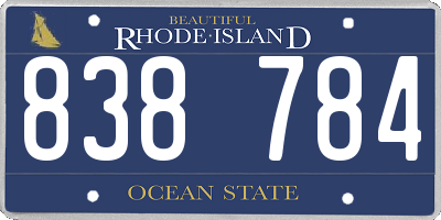RI license plate 838784