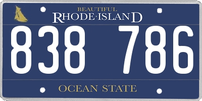 RI license plate 838786