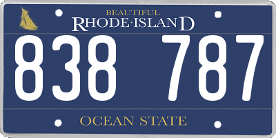 RI license plate 838787