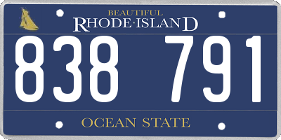 RI license plate 838791