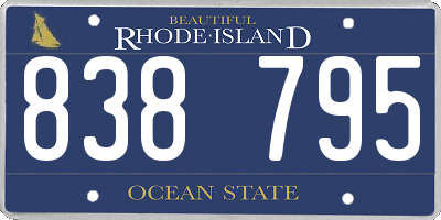 RI license plate 838795