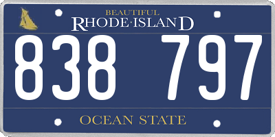 RI license plate 838797
