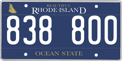 RI license plate 838800