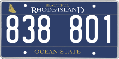 RI license plate 838801