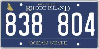 RI license plate 838804