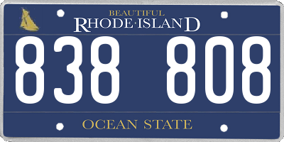 RI license plate 838808