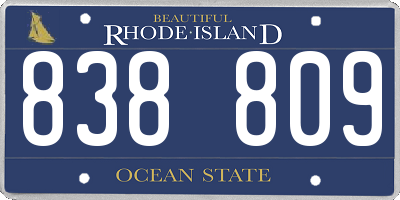 RI license plate 838809