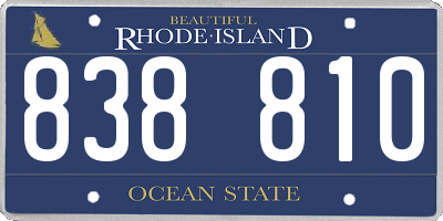RI license plate 838810