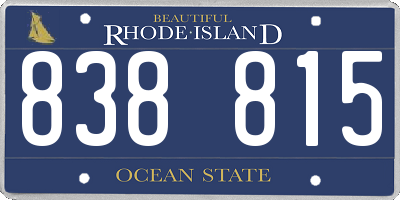 RI license plate 838815