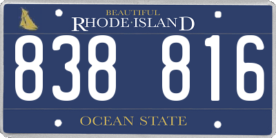 RI license plate 838816