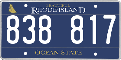 RI license plate 838817