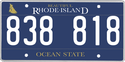 RI license plate 838818