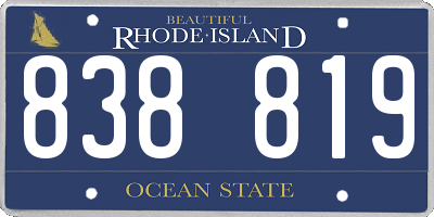 RI license plate 838819