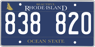 RI license plate 838820