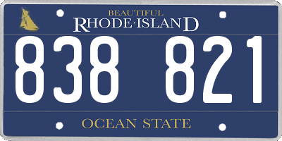 RI license plate 838821