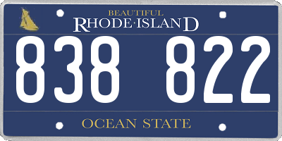 RI license plate 838822