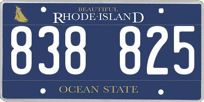 RI license plate 838825