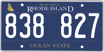RI license plate 838827