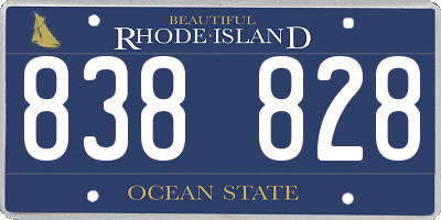 RI license plate 838828