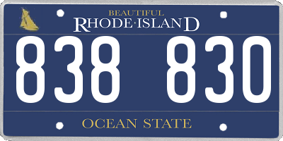 RI license plate 838830