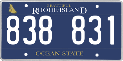 RI license plate 838831