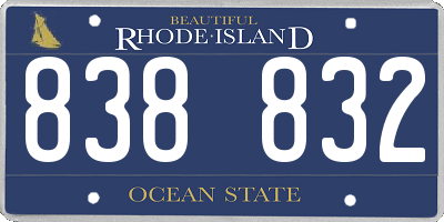RI license plate 838832